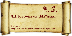 Miklusovszky Sámuel névjegykártya
